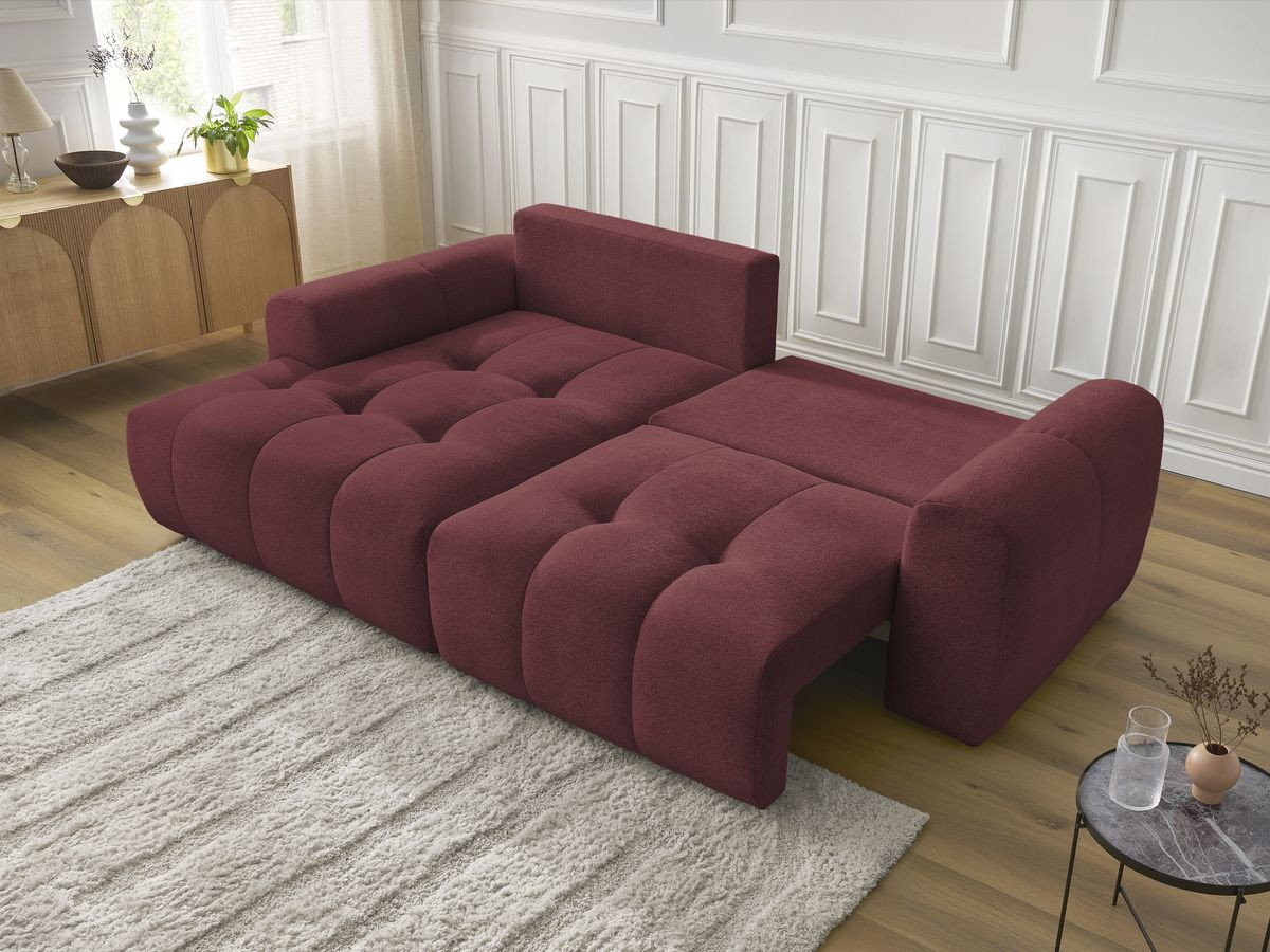 Canapé d'angle convertible coffre ROXELANE tissu chiné