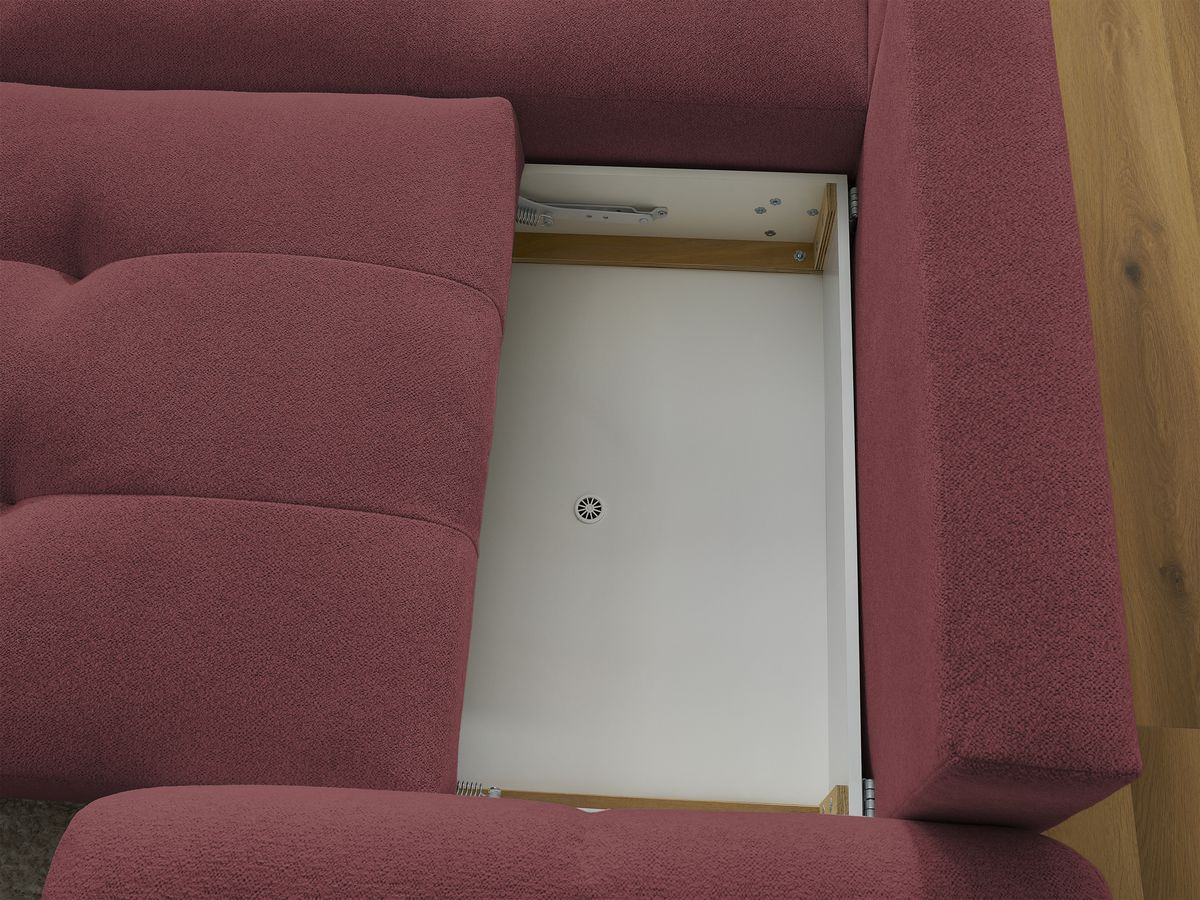 Canapé d'angle convertible coffre ROXELANE tissu chiné