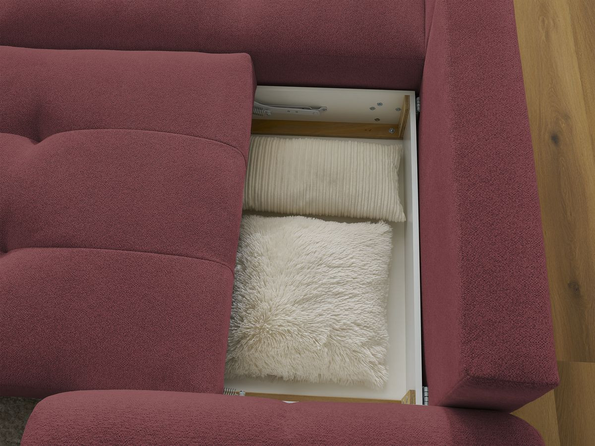 Canapé d'angle convertible coffre ROXELANE tissu chiné