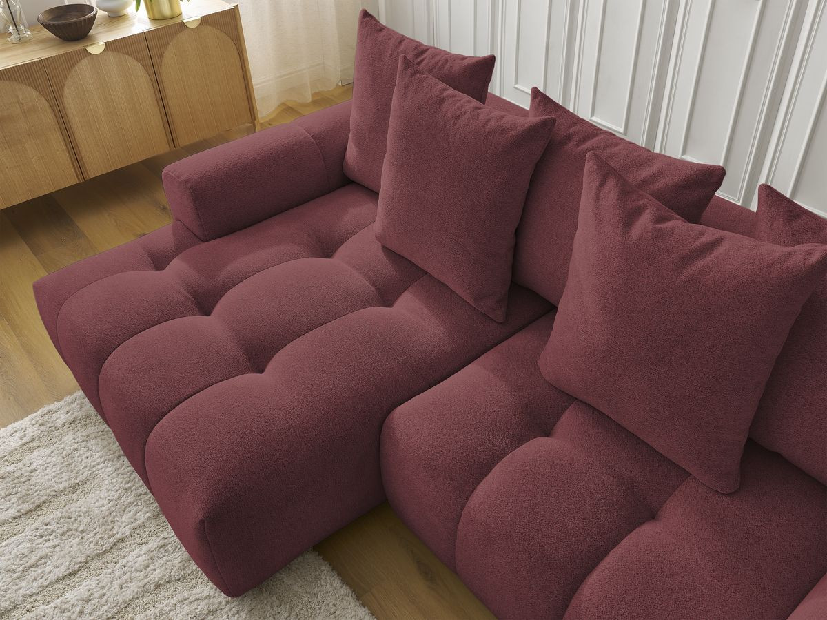 Canapé d'angle convertible coffre ROXELANE tissu chiné