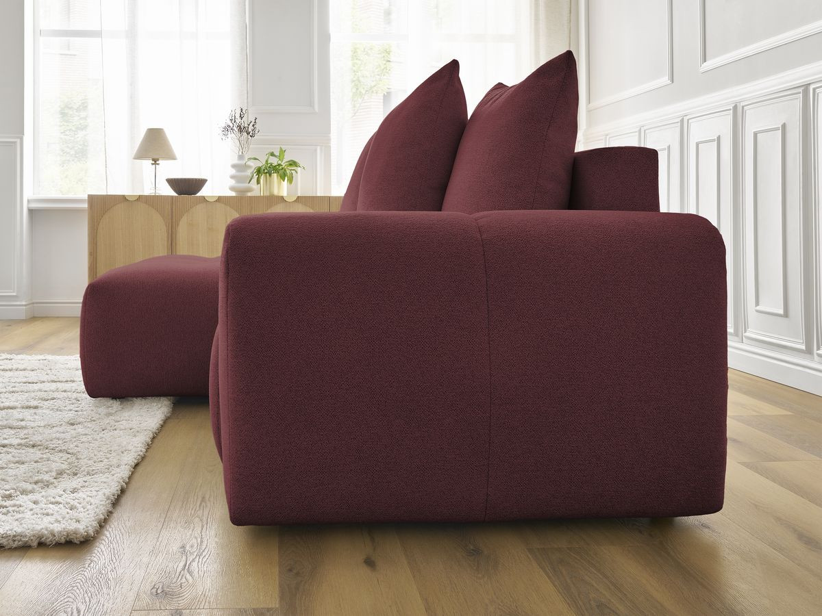 Canapé d'angle convertible coffre ROXELANE tissu chiné