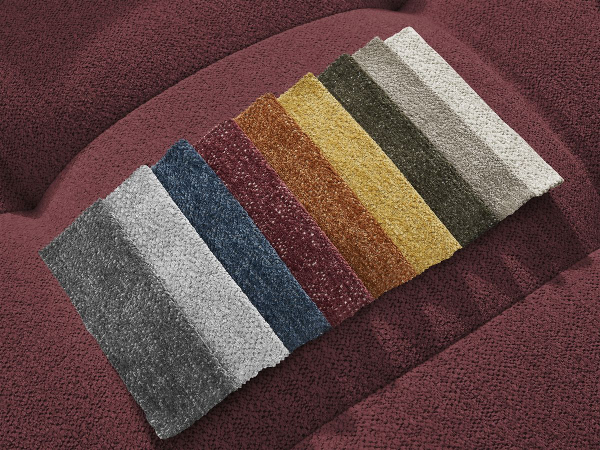 Canapé d'angle convertible coffre ROXELANE tissu chiné rouge angle gauche BOBOCHIC 3 places - Vue supplémentaire 2