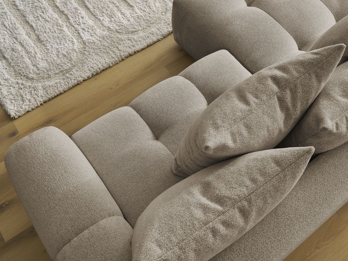 Canapé d'angle convertible coffre ROXELANE tissu chiné