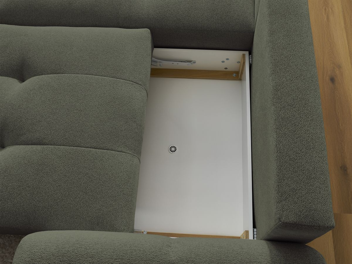 Canapé d'angle convertible coffre ROXELANE tissu chiné