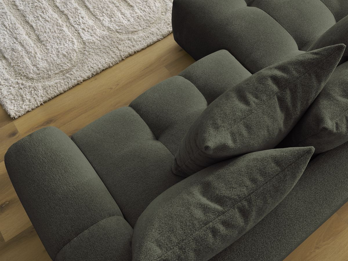 Canapé d'angle convertible coffre ROXELANE tissu chiné