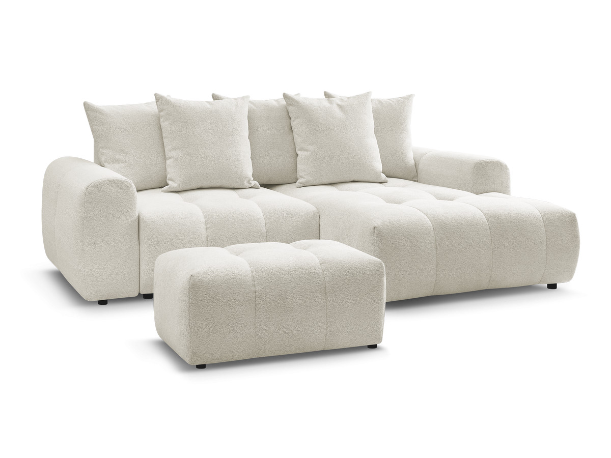Canapé d'angle convertible coffre ROXELANE tissu chiné
