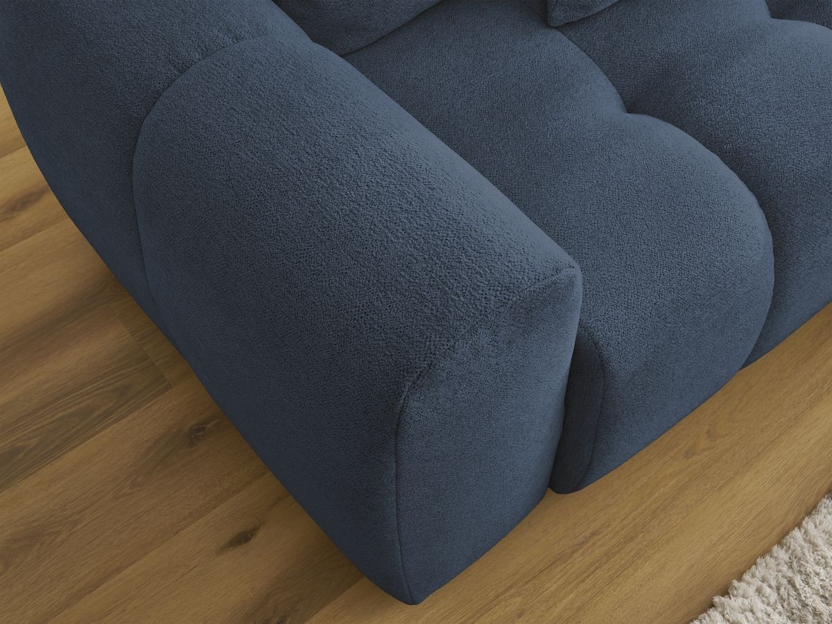 Canapé d'angle convertible coffre ROXELANE tissu chiné avec pouf