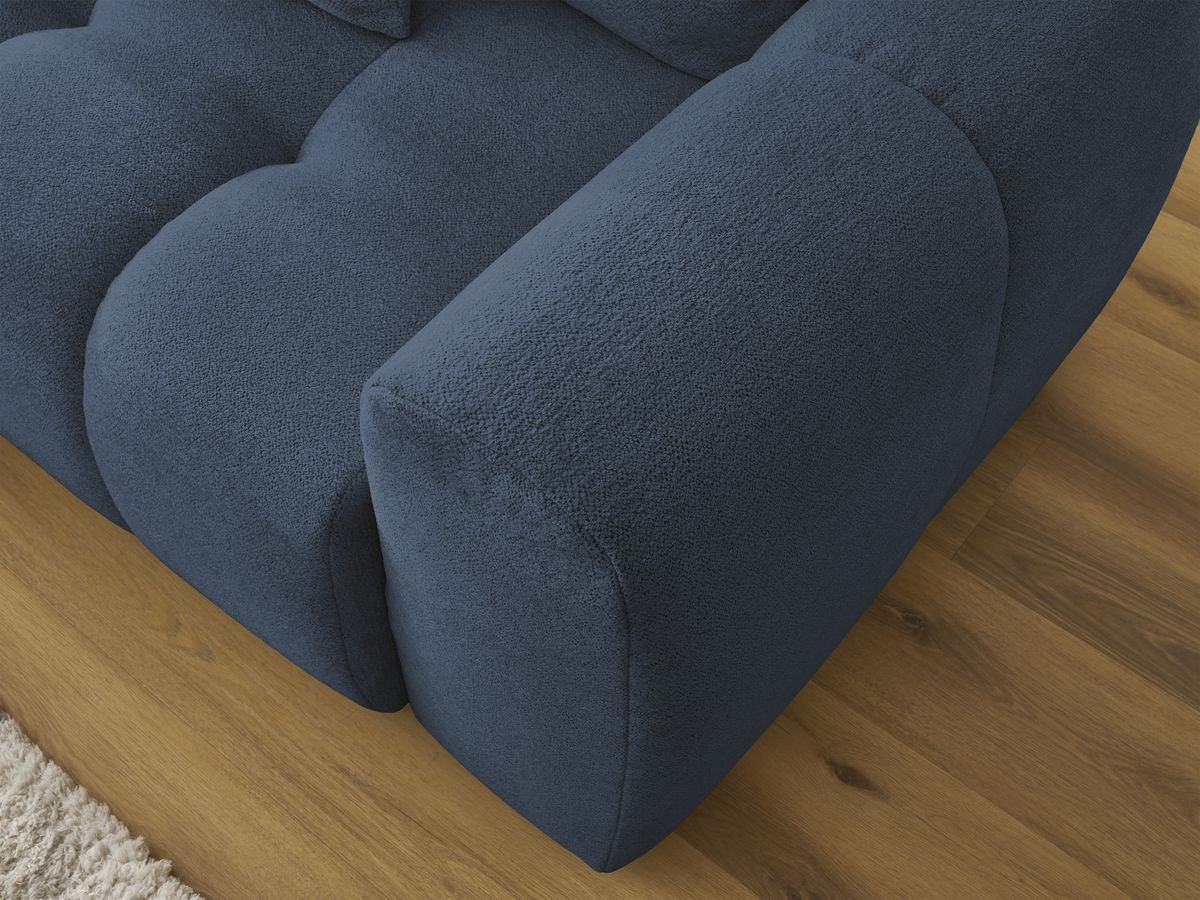Canapé d'angle convertible coffre ROXELANE tissu chiné avec pouf