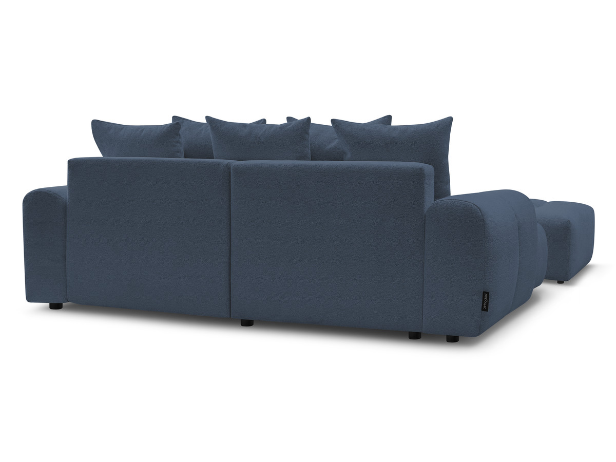 Canapé d'angle convertible coffre ROXELANE tissu chiné avec pouf