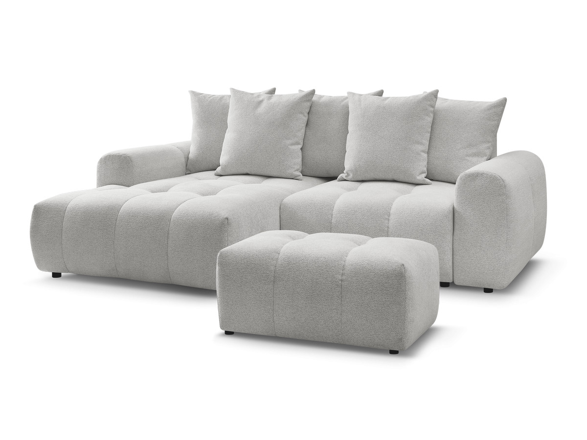 Canapé d'angle convertible coffre ROXELANE tissu chiné