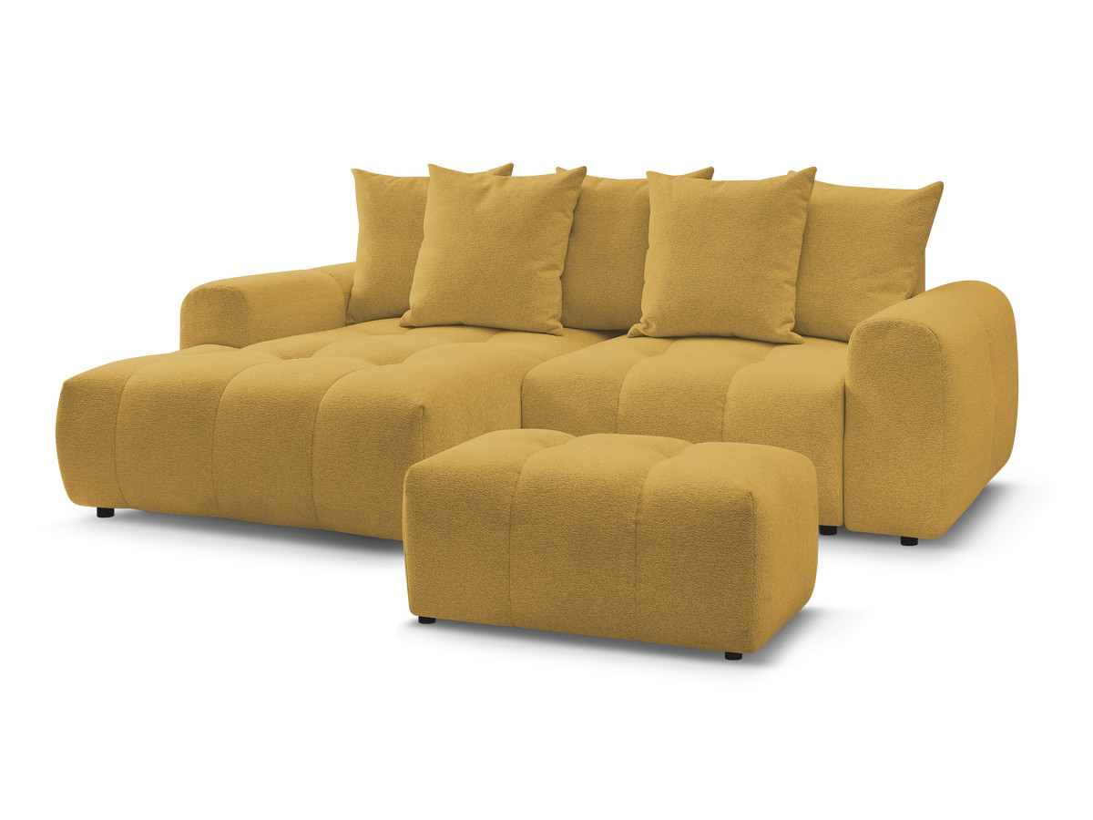 Canapé d'angle convertible coffre ROXELANE tissu chiné