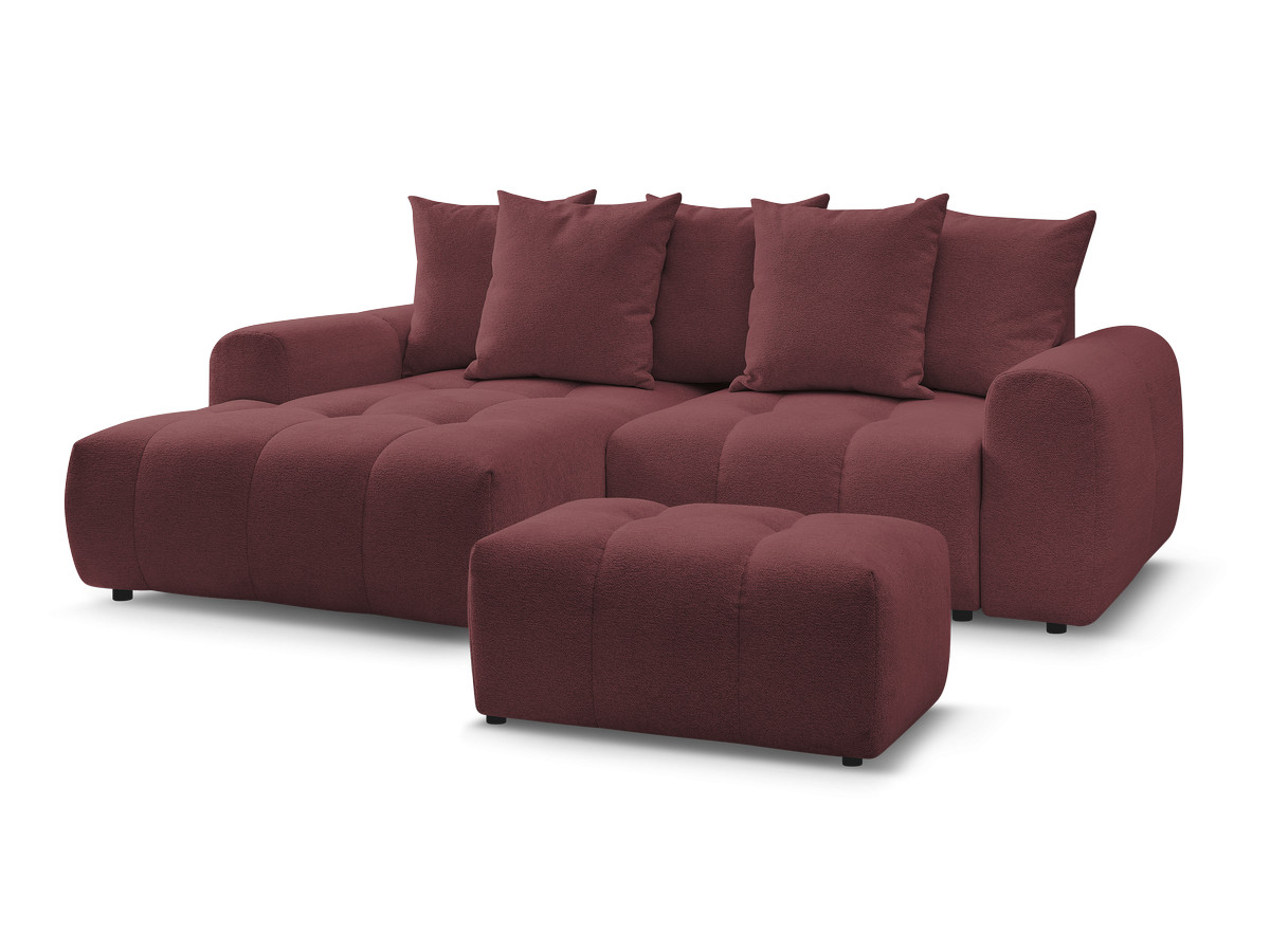 Canapé d'angle convertible coffre ROXELANE tissu chiné