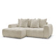 Canapé d'angle convertible coffre ROXELANE tissu bouclette
