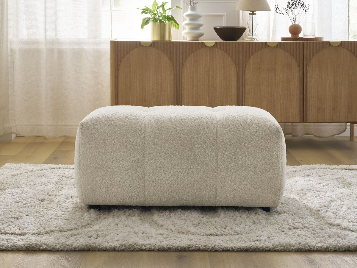 Pouf ROXELANE bouclette beige — vue 5