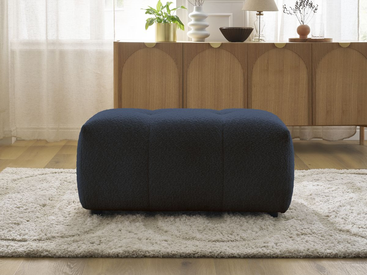 Pouf ROXELANE bouclette bleu foncé — vue 5