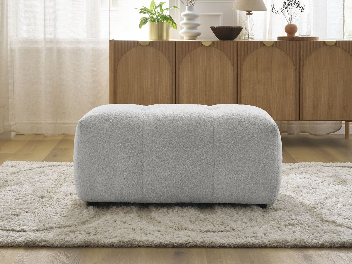 Pouf ROXELANE bouclette gris clair — vue 5