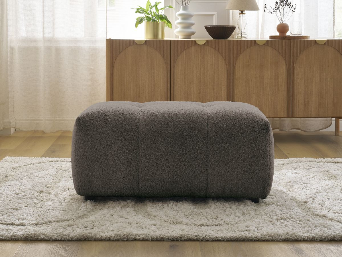 Pouf ROXELANE bouclette marron — vue 5