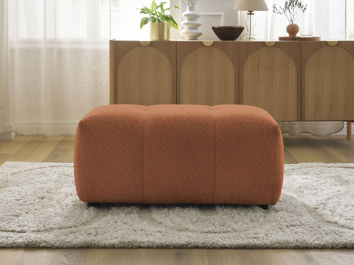 Pouf ROXELANE bouclette orange — vue 5