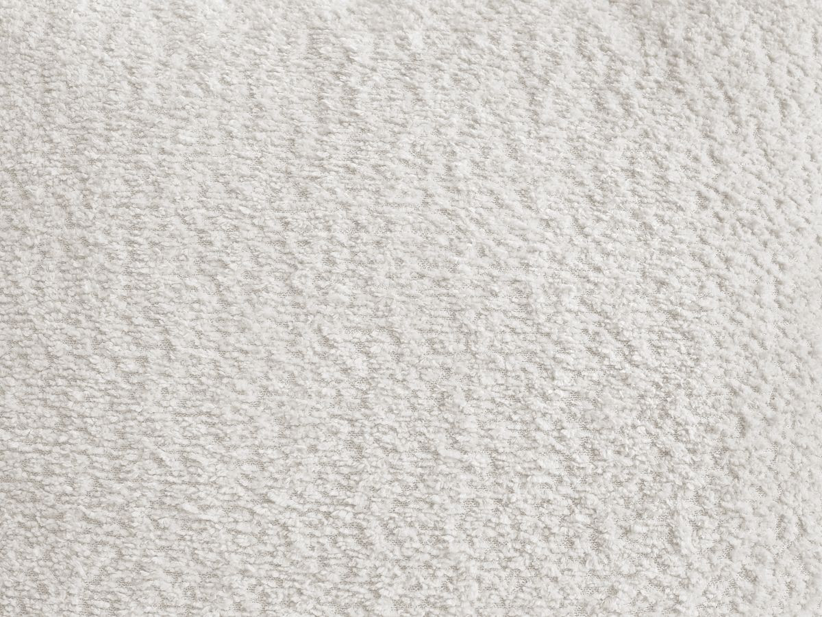 Canapé d'angle convertible coffre ROXELANE tissu bouclette avec pouf
