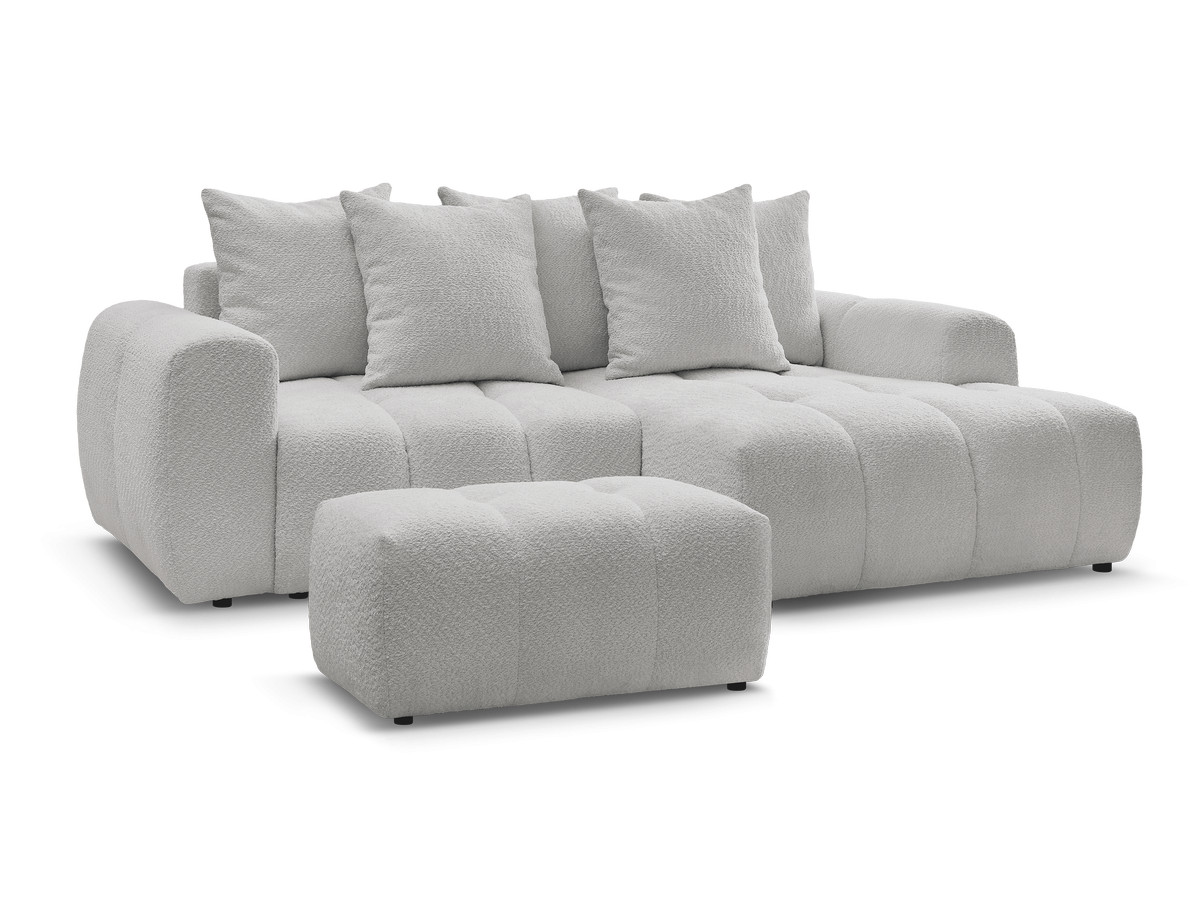 Canapé d'angle convertible coffre ROXELANE tissu chiné
