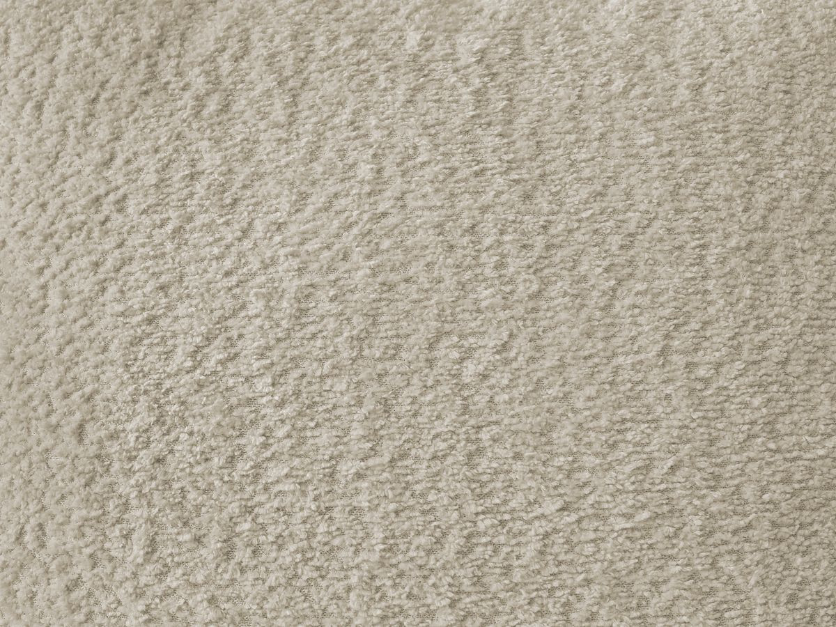 Canapé d'angle convertible coffre ROXELANE tissu bouclette avec pouf