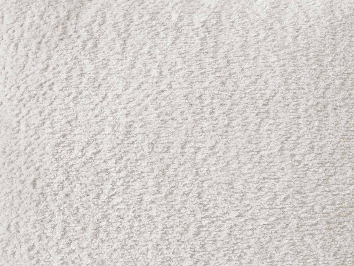 Canapé d'angle convertible coffre ROXELANE tissu bouclette avec pouf