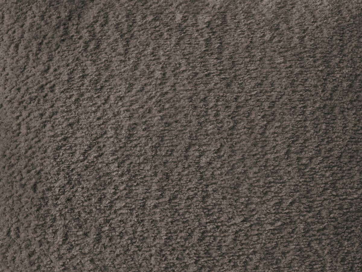 Canapé d'angle convertible coffre ROXELANE tissu bouclette avec pouf