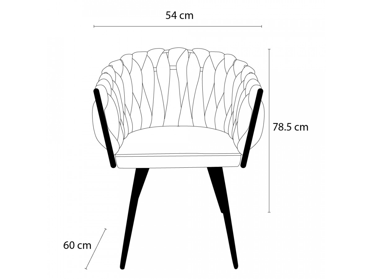 Set van 2 CHARLOTTE tafelstoelen met structuurstof