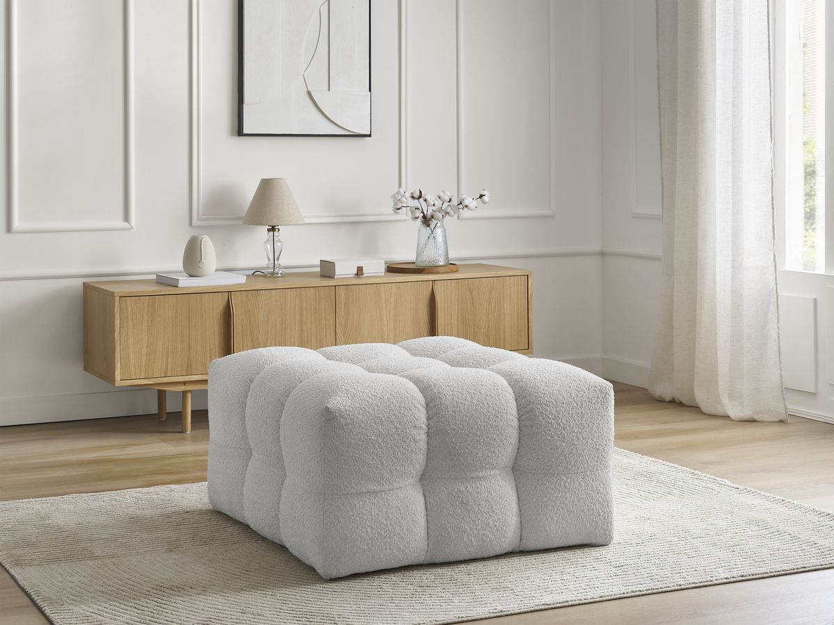 Pouf CLOUD bouclette gris clair — vue 6