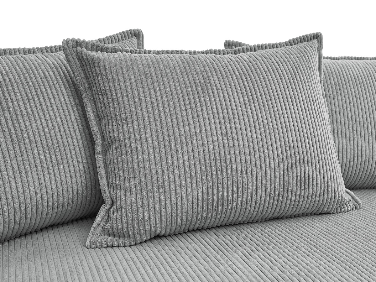 Canapé d'angle fixe EVEREST tissu chiné - Orange - Angle droit - 10 coussins