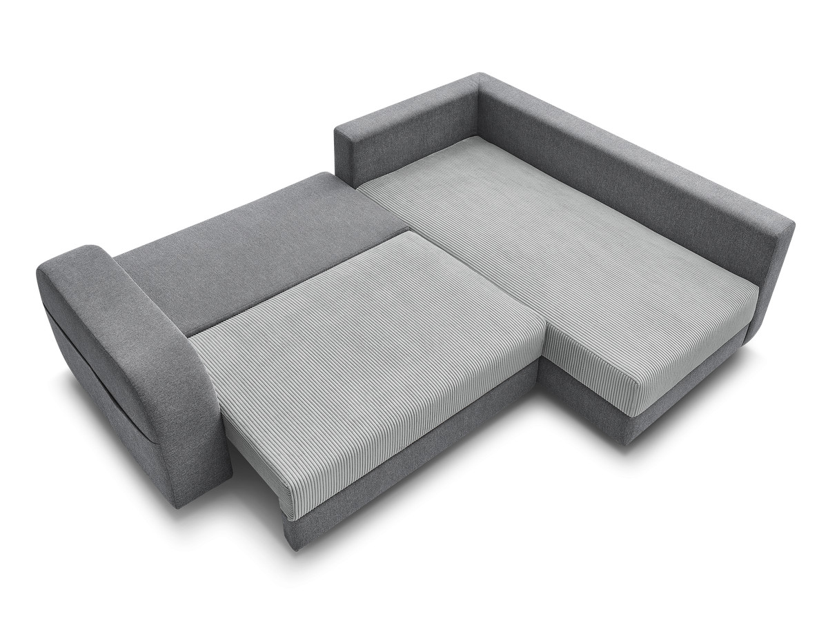 Canapé d'angle fixe EVEREST tissu chiné - Orange - Angle droit - 10 coussins