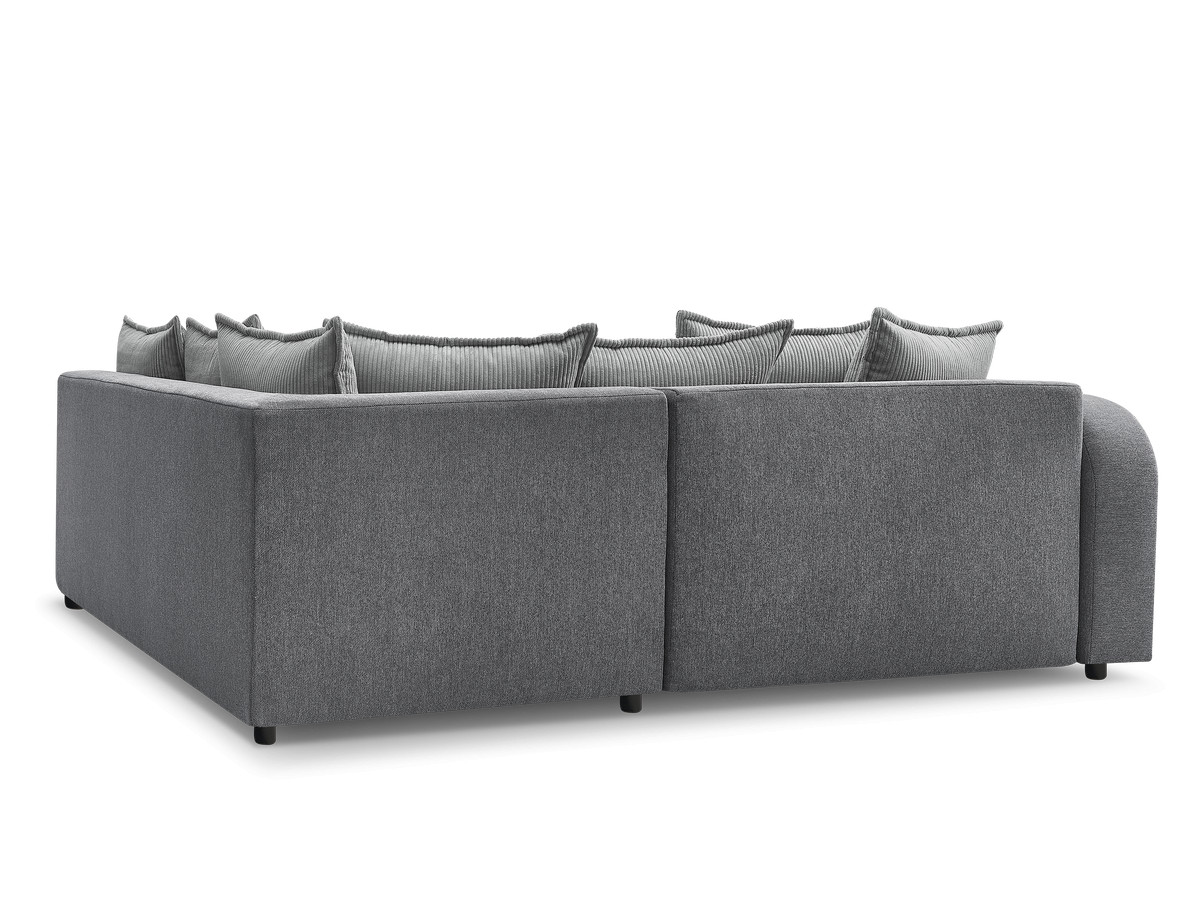 Canapé d'angle fixe EVEREST tissu chiné - Orange - Angle droit - 10 coussins