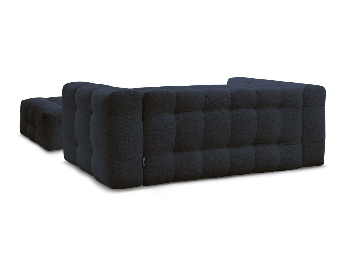 Canapé droit convertible 3 places CLOUD tissu bouclette avec pouf