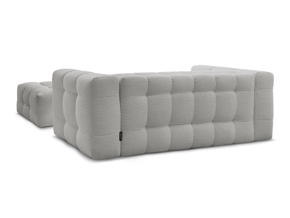 Canapé droit convertible 3 places CLOUD tissu bouclette avec pouf