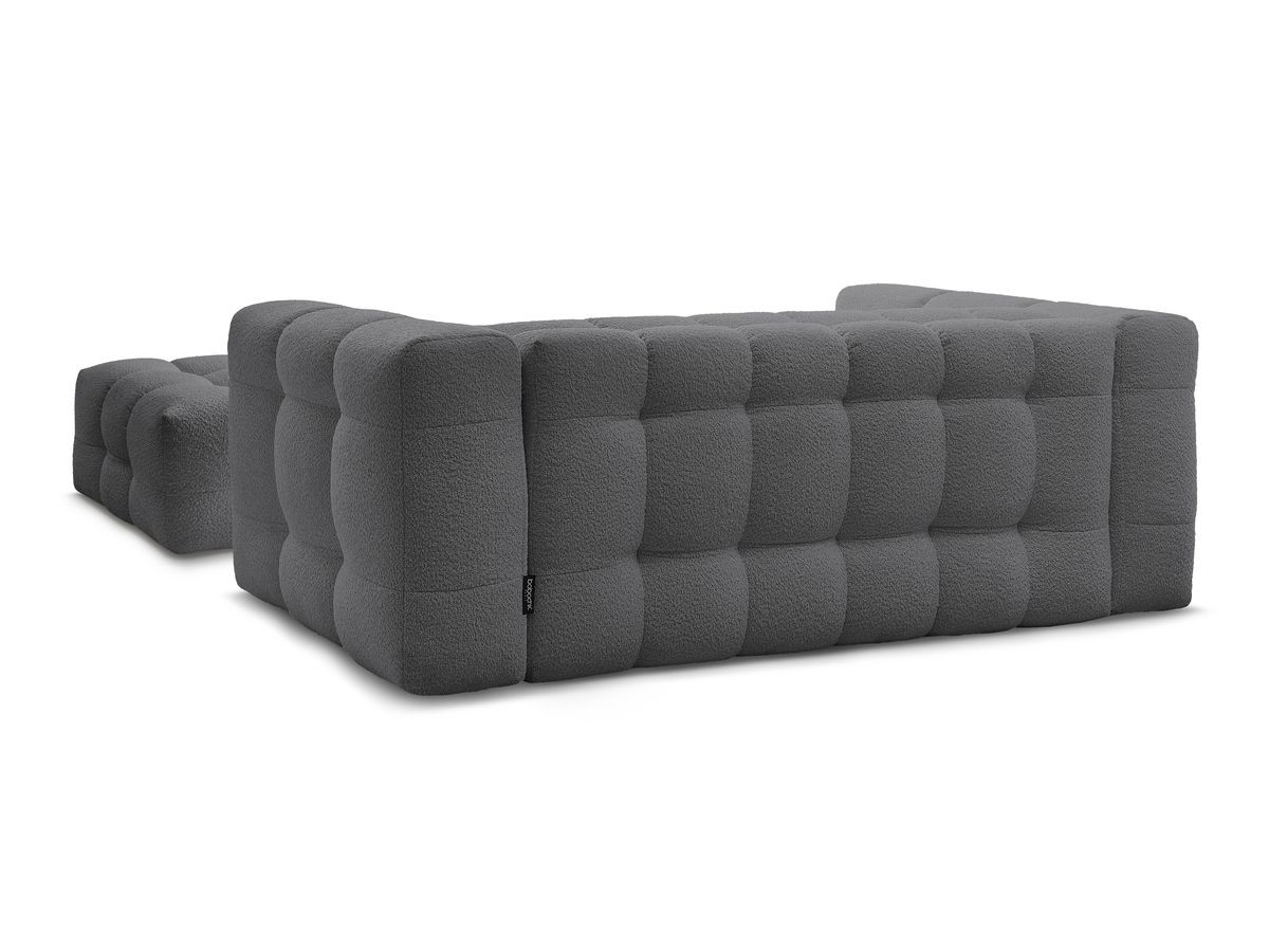 Canapé droit convertible 3 places CLOUD tissu bouclette avec pouf