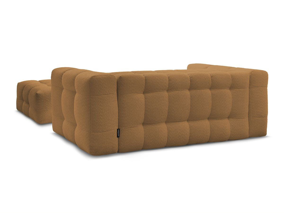 Canapé droit convertible 3 places CLOUD tissu bouclette avec pouf