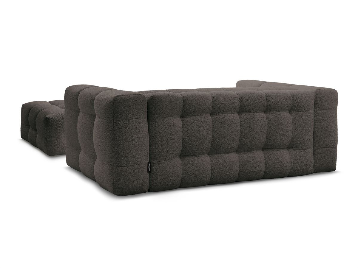 Canapé droit convertible 3 places CLOUD tissu bouclette avec pouf
