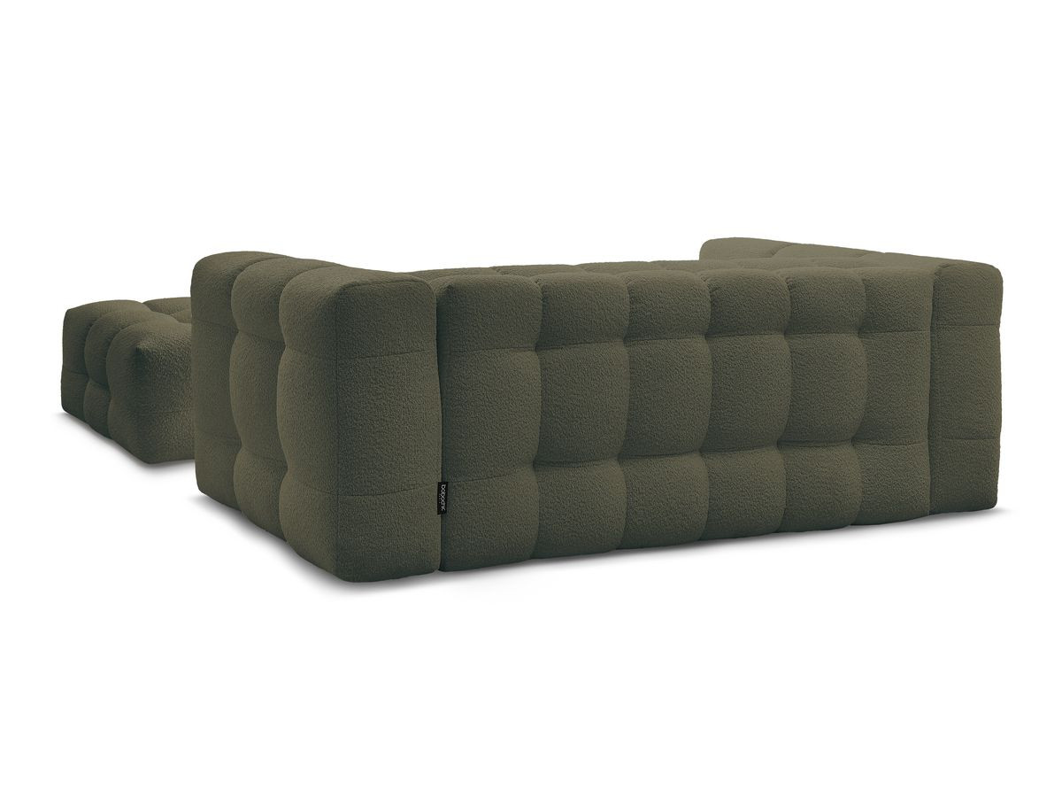 Canapé droit convertible 3 places CLOUD tissu bouclette avec pouf