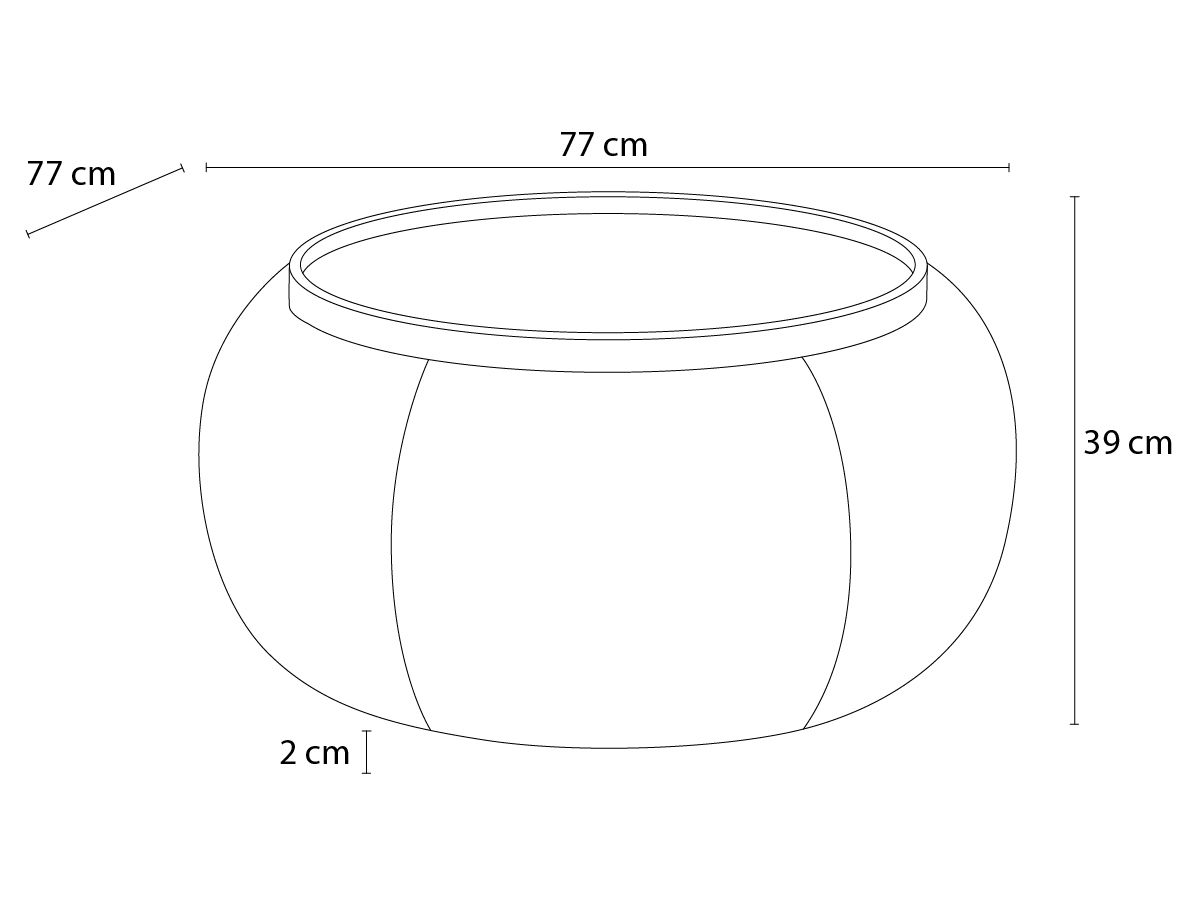 Pouf rond avec plateau HAYDEN tissu bouclette