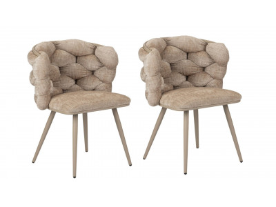 Lot de 2 chaises CHLOE Tissu texturé