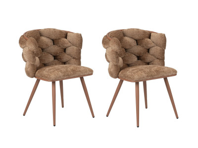 Lot de 2 chaises CHLOE Tissu texturé