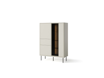 Meuble vitrine 3 portes H. 140cm ESPERA avec LEDS