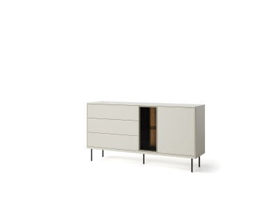 Buffet 2 portes 3 tiroirs 161 cm ESPERA avec LEDS