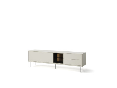 Meuble TV 3 portes 2 tiroirs 194 cm ESPERA avec LEDS