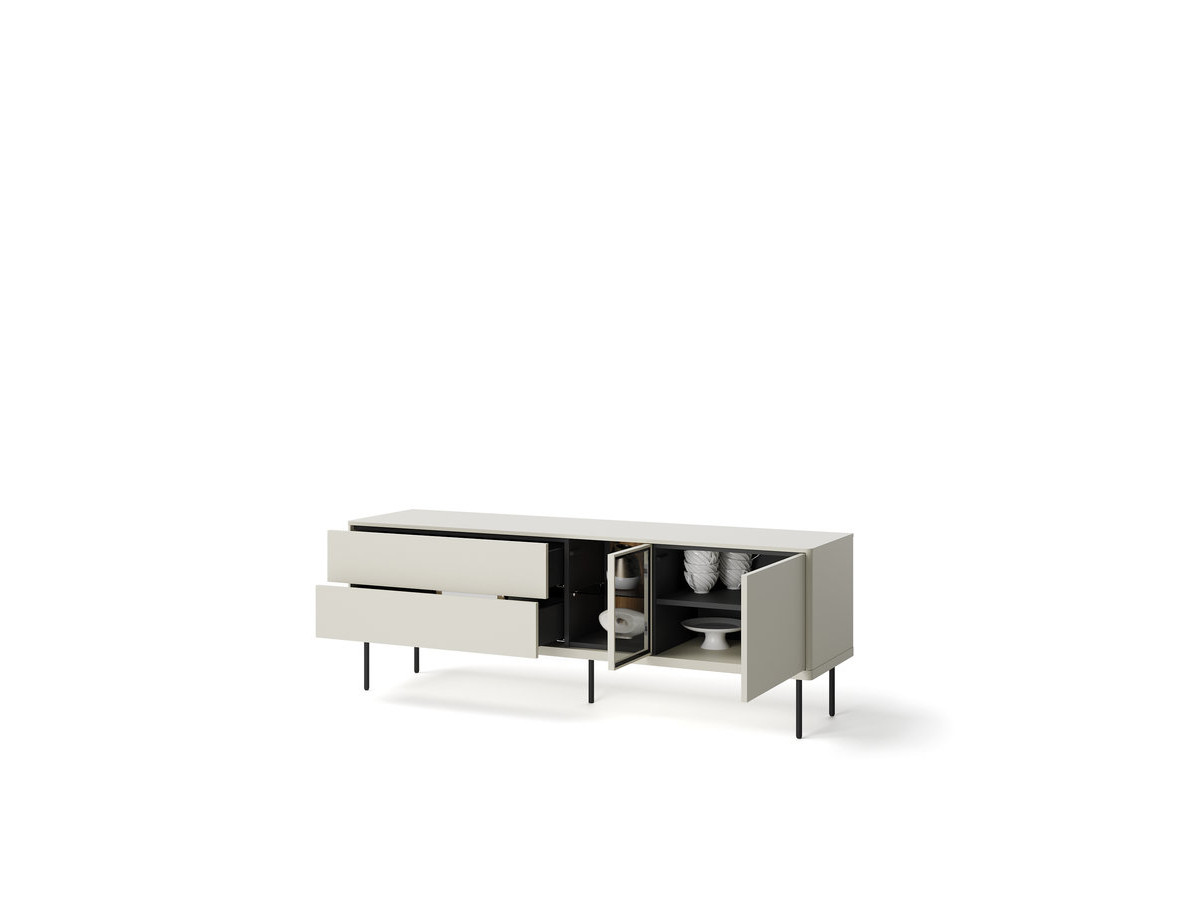 Ensemble ESPERA avec buffet 161 cm + meuble TV 161 cm + meuble vitrine avec LEDS