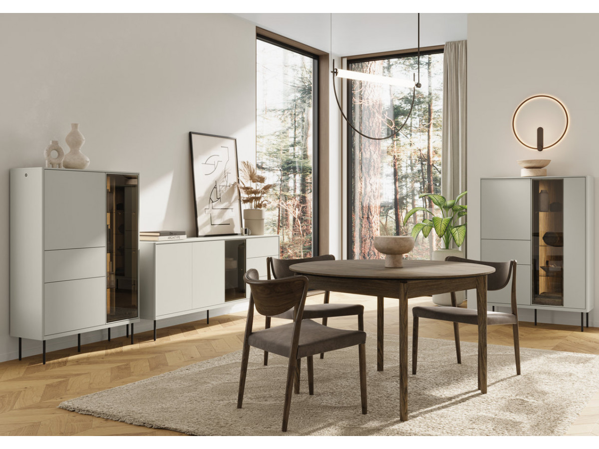 Ensemble ESPERA avec buffet 161 cm + meuble TV 161 cm + meuble vitrine avec LEDS