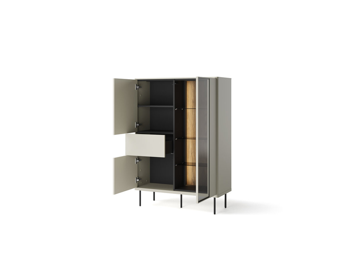 ESPERA set met 161 cm dressoir + 161 cm tv-meubel + vitrinekast met led's