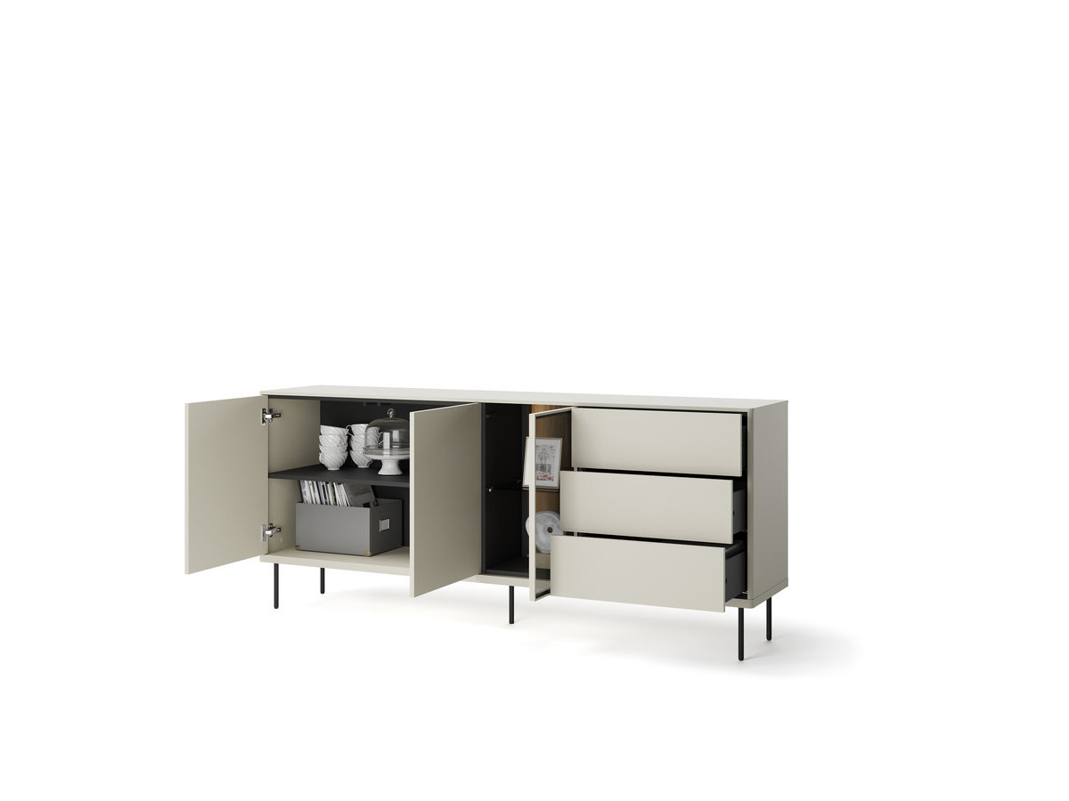 ESPERA set met 194 cm dressoir + 194 cm tv-meubel + vitrinekast met led's