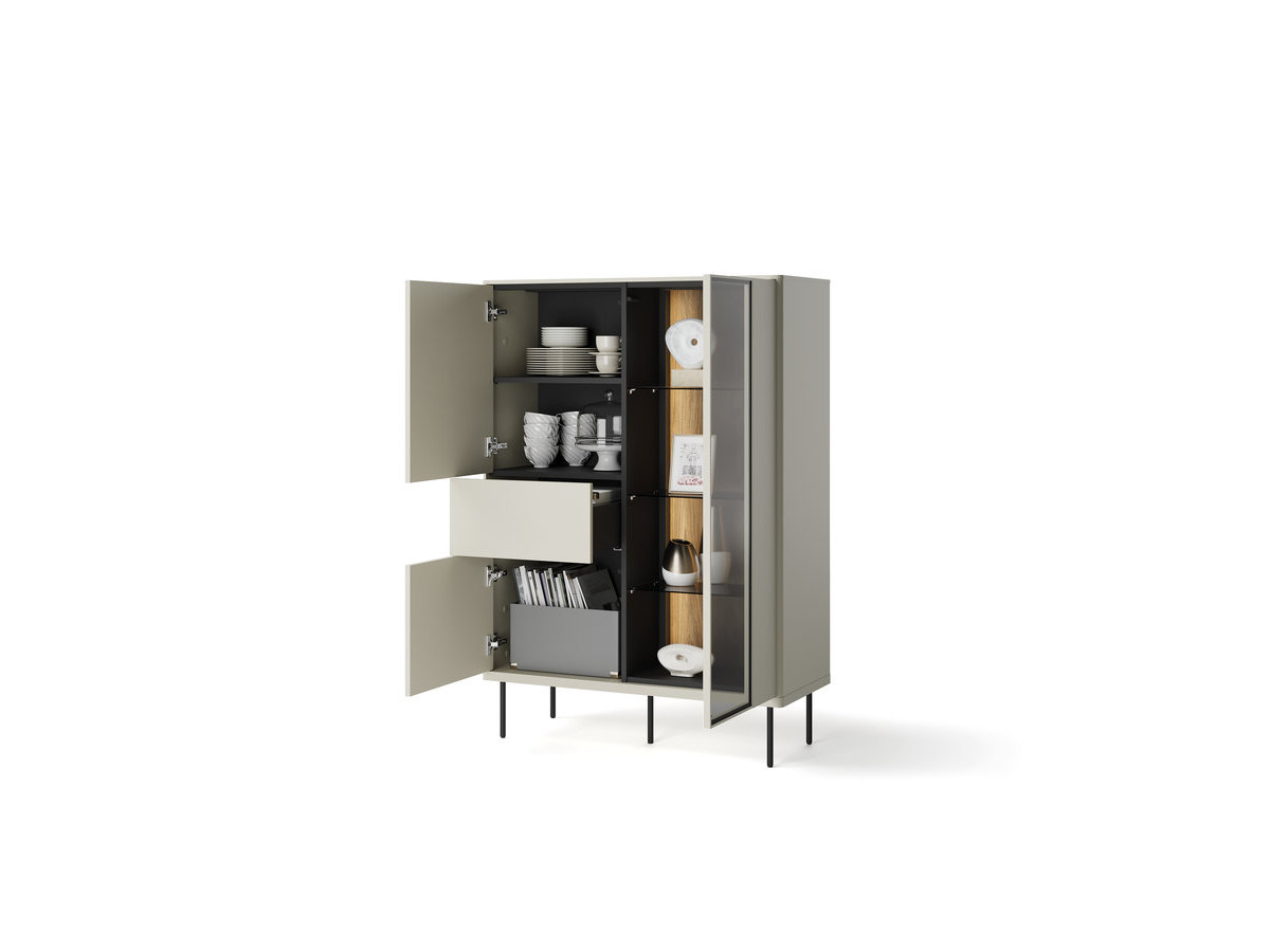 ESPERA set met 194 cm dressoir + 194 cm tv-meubel + vitrinekast met led's