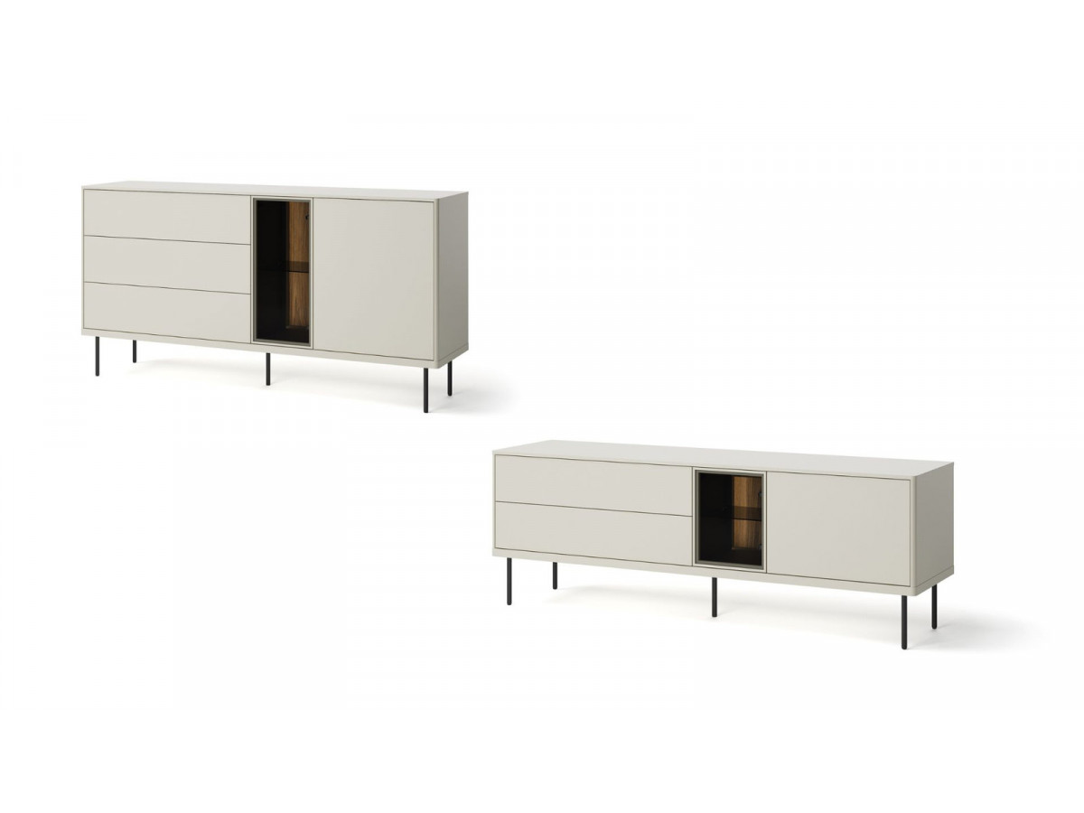 Ensemble ESPERA avec buffet 161 cm + meuble TV 161 cm avec LEDS